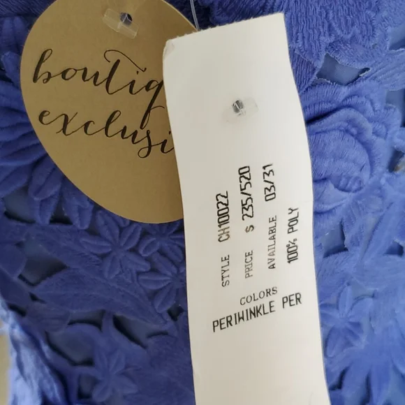 Nicole Miller blue 3D lace dress - Picture 3 of 9